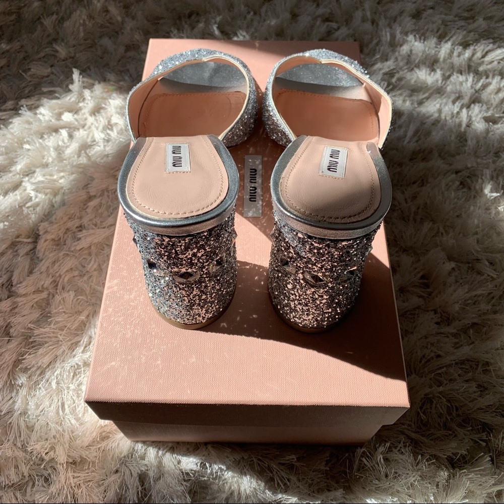 Miu Miu Glitter Mules - Picture 5 of 6
